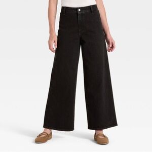 Universal Thread Wide-Leg Ankle Black Jeans for Women Size 2
